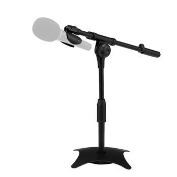 Metal Adjustable Desktop Mic Stand With Weighted Base,  12.2\\" To 16.5\\" High, 3/8\\" Screw Converts To 5/8\\" Screw, Suit For Live Broadcast, Online Class, Face Time, Zoom Meeting, Video Calls, Video Recor