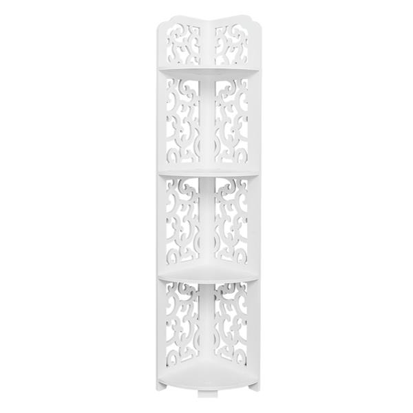 Daqing Carving Style Waterproof 120-Degree Angle 4 Layers Bathroom Cabinet Shelf White