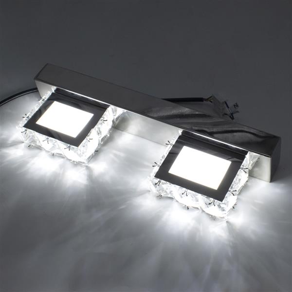 9W ZC001209 Three Lights Crystal Surface Bathroom Bedroom Lamp Warm White Light Silver