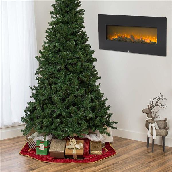 SF310-42AX 42 Inch 1400W Wall Hanging / Fireplace Single Color / Fake Wood / Heating Wire / With Small Remote Control Black