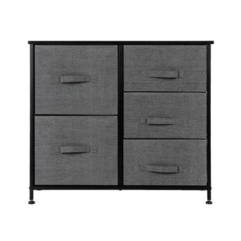 Dresser Organizer With 5 Drawers, Fabric Dresser Tower For Bedroom, Hallway, Entryway, Closets, Grey