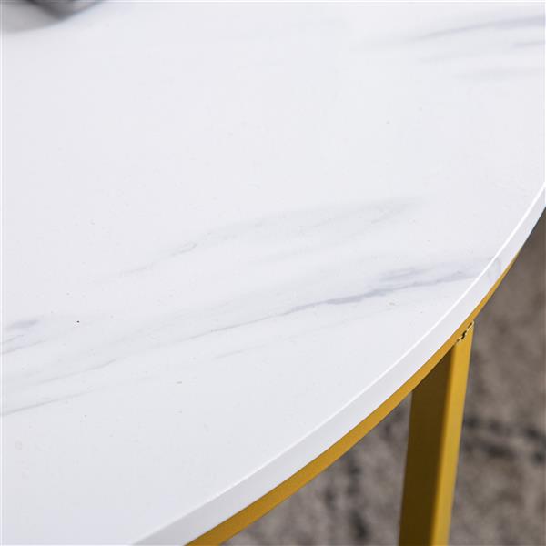 Marble Simple Round Coffee Table [90x90x48.5cm] White