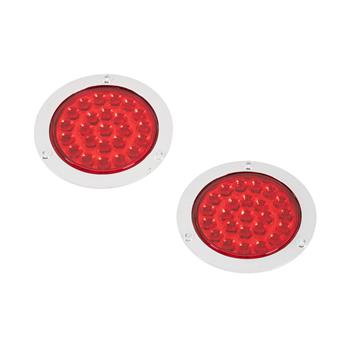 2x 4\\" Round Sealed 24-LED Red Stop Turn Tail Brake Light For Truck Trailer Bus