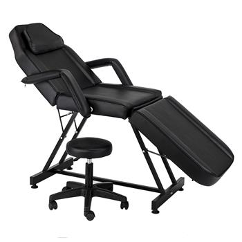 72\\" Adjustable Beauty Salon SPA Massage Bed Tattoo Chair with Stool Black  
