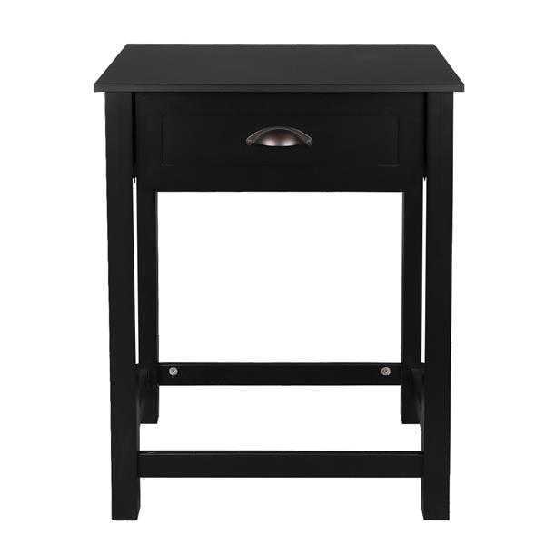 1-Drawer Nightstand End Table Black