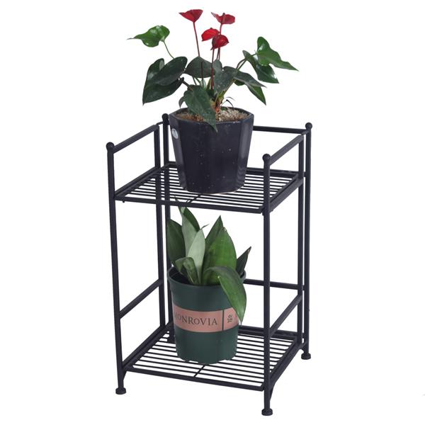 2-Tier Folding Metal Shelf