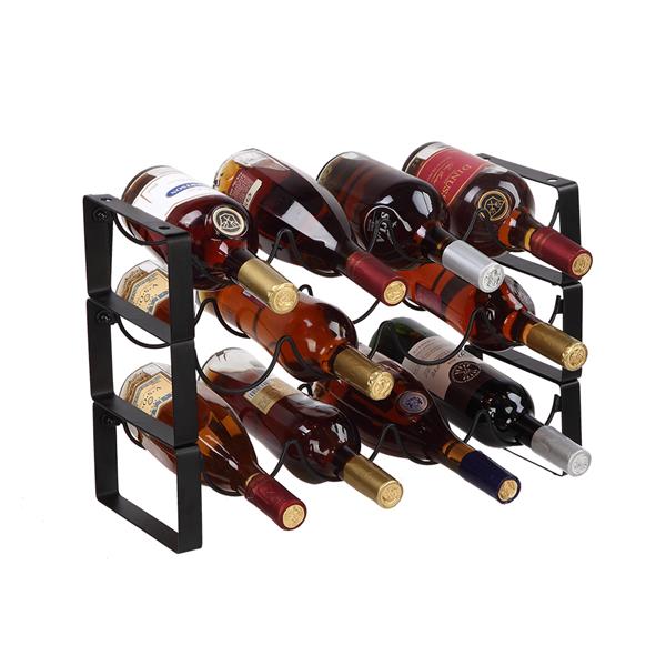 3 Tier Stackable Wine Rack 12 Bottles Metal Wine Rack