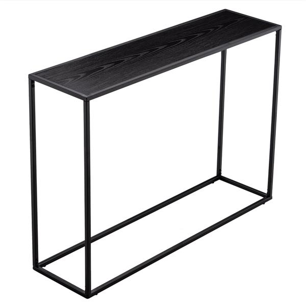 (106 x 28 x 76)cm Wood Grain Entrance Table Black