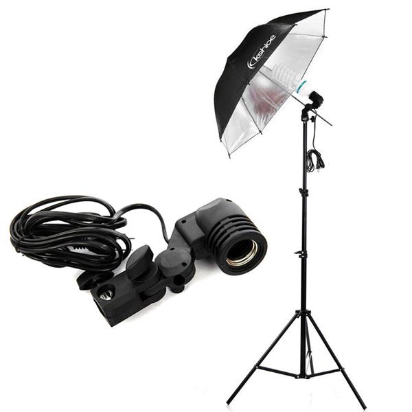 45W Two Lights 33" White Umbrellas 33" Silver Black Umbrellas Holders Set US plug White & Bla(Do Not Sell on Amazon)