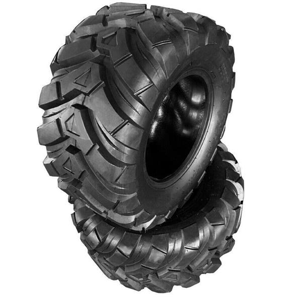 Pair ATV Tires Tubeless Rubber black tires millionparts 25x8-12 Dimensions 635mm