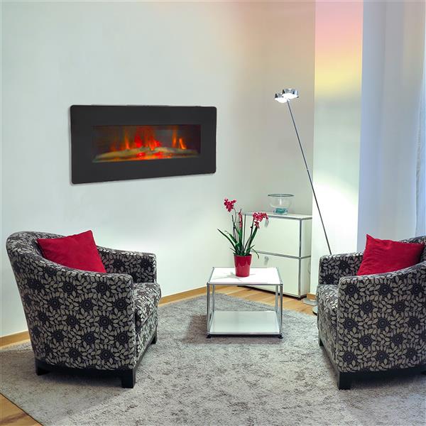 SF311-36G 36 Inch 1400W Wall Hanging / Fireplace Single Color / Fake Wood / Heating Wire / With Small Remote Control Black