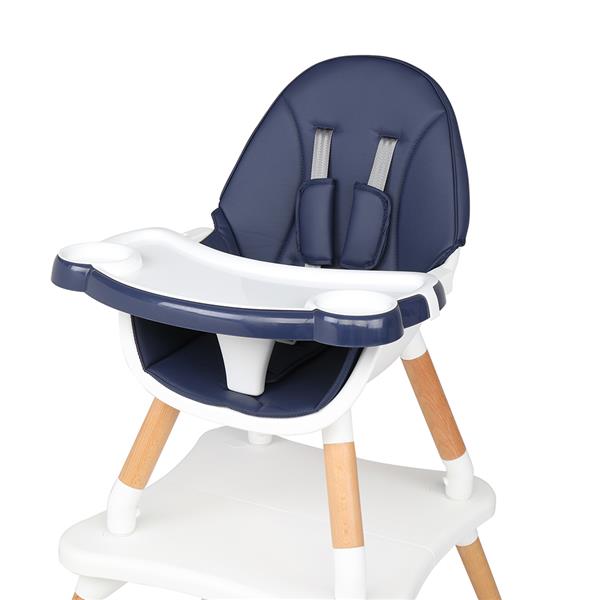 Children's High Dining Chair Detachable Two-In-One Table And Chair Navy Blue