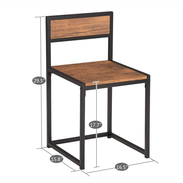 Elm Wood Simple Breakfast Table And Chair Three-Piece [90x47x75.5cm]