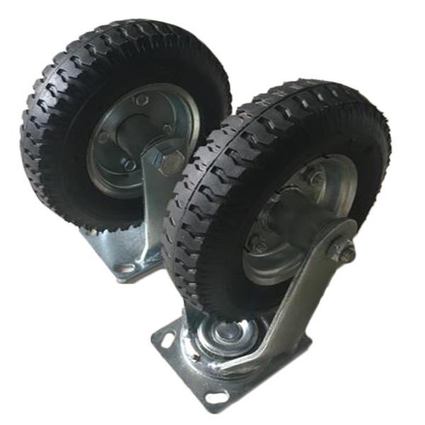 4pcs 8" Pneumatic Tool Car Rubber Wheels Black