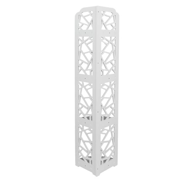 Baroque Carving Style Waterproof 120-Degree Angle 4 Layers Bathroom Cabinet Shelf White