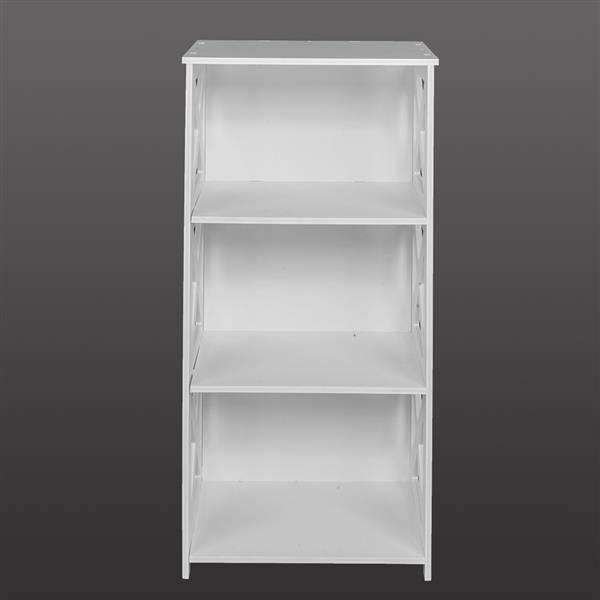 Wood-plastic Board Three Tiers Triangle Storage Rack White