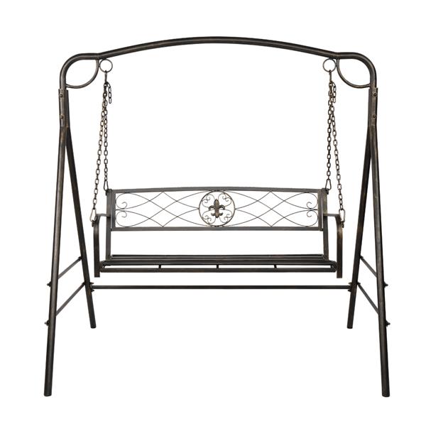 Flat Tube Double Swing Chair Back Thin Line Bronze Brush Color（No include swing frame）
