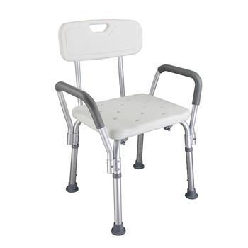 FCH Medical Bathroom Safety Shower Tub Aluminium Alloy Bath Chair Bench with Back & Handle White