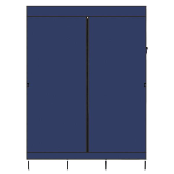 71" Portable Closet Wardrobe Clothes Rack Storage Organizer with Shelf Blue 