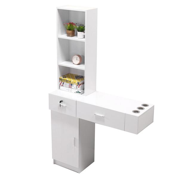 Wall Mount Beauty Salon Spa Mirrors Station Hair Styling Station Desk White