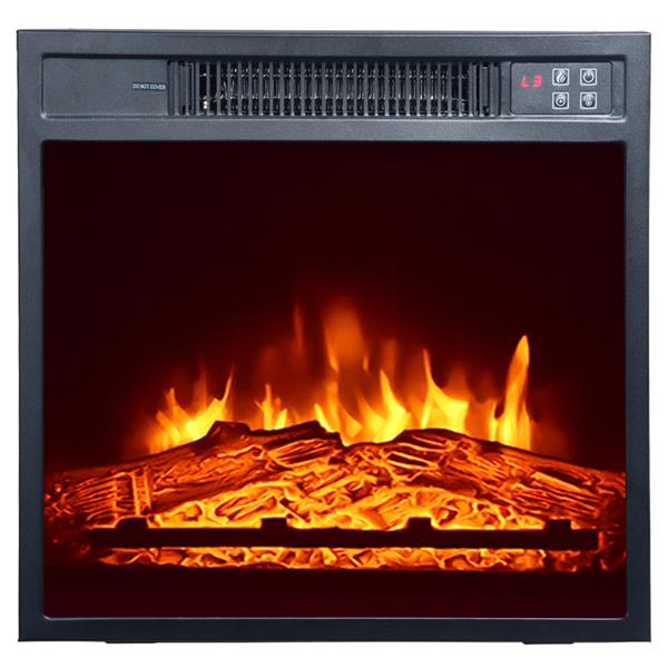 SF103-18g   HA203-32 32 "Wood Brown Fireplace Cabinet 1400W Single Color / Fake Firewood / Heating Wire / With Small Remote Control Movement Black