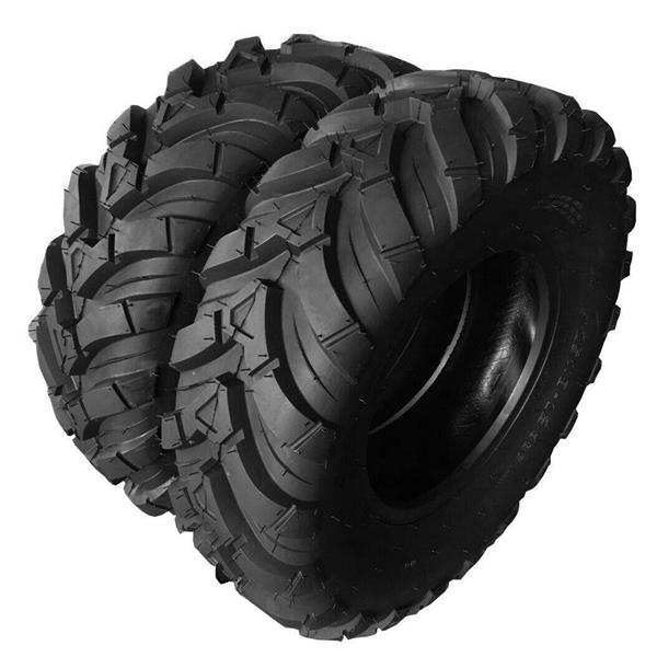 25x10-12 black Fits ATV millionparts 8.5inch rubber pair of Tubeless Tires