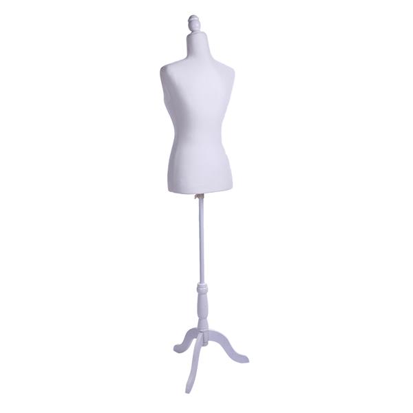 Half-Length Foam & Brushed Fabric Coating Lady Model for Clothing Display White