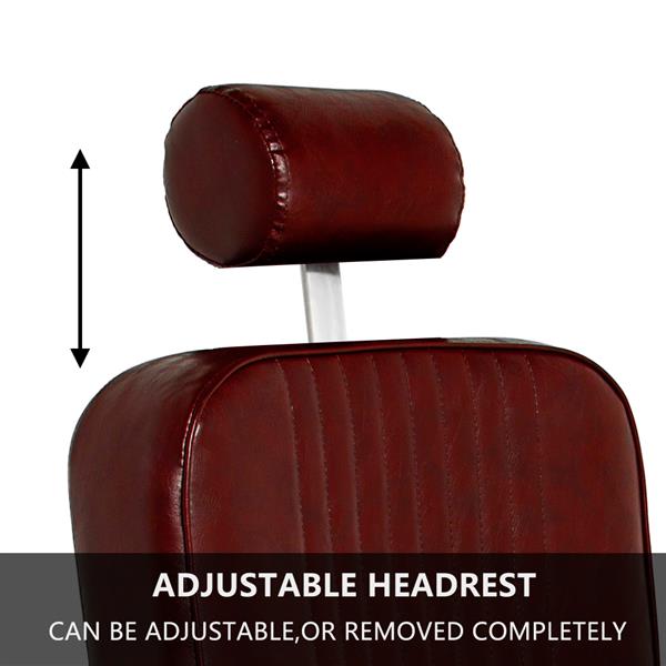 All Purpose Recline Hydraulic Barber Chair Heavy Duty Salon Spa Beauty Equipment Burgundy