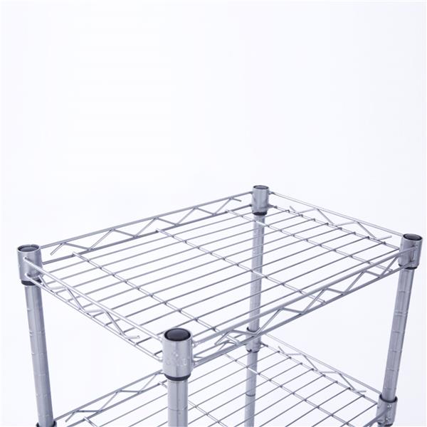 XM-207S Rectangle Carbon Steel Metal Assembly 4-Shelf Storage Rack Silver Gray