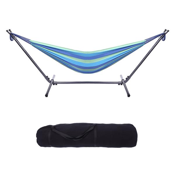 Portable Outdoor Polyester Hammock Set Blue & Green