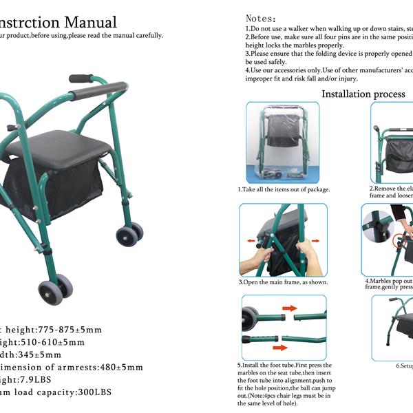 Aluminum Tube Walker With Seat Cushion 4202 Silver