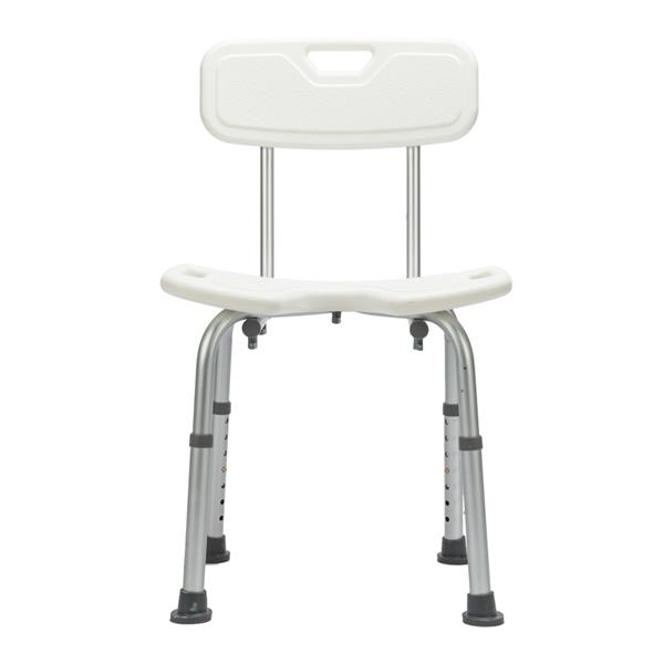 Medical Bathroom Safety Shower Tub Aluminium Alloy Bath Chair Seat Bench with Hygienic Cutout Design White