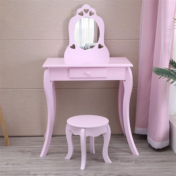 Children's Single Mirror Single Draw Curved Foot Dresser Purple