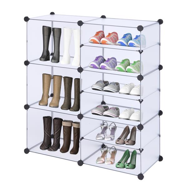 9-Cube Storage Unit, Interlocking Organizer with Divider Design, Modular Cabinet, Bookcase for Closet Bedroom Kid's Room