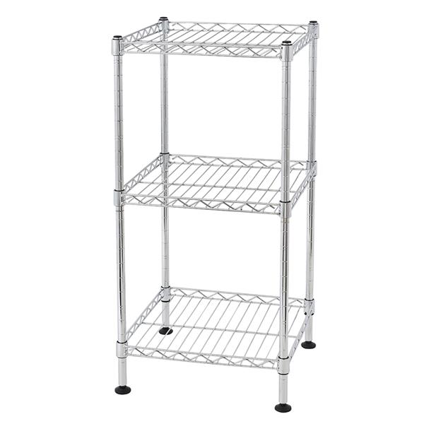 3-Tier Steel Wire Shelving Tower