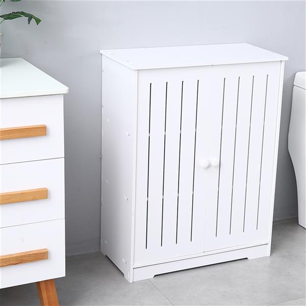 Double Door Three-Layer 80cm High Storage Cabinet PVC (63x31x80)cm