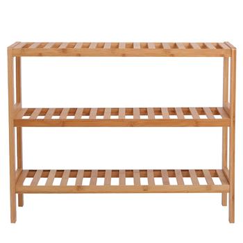 100% Bamboo Shoe Rack Bench, Shoe Storage, 3-Layer Multi-Functional Cell Shelf, Can Be Used For Entrance Corridor, Bathroom, Living Room And Corridor 70 * 25 * 55 - Natural