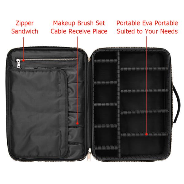 Professional Cosmetic Makeup Bag Organizer Makeup Boxes Black-L
