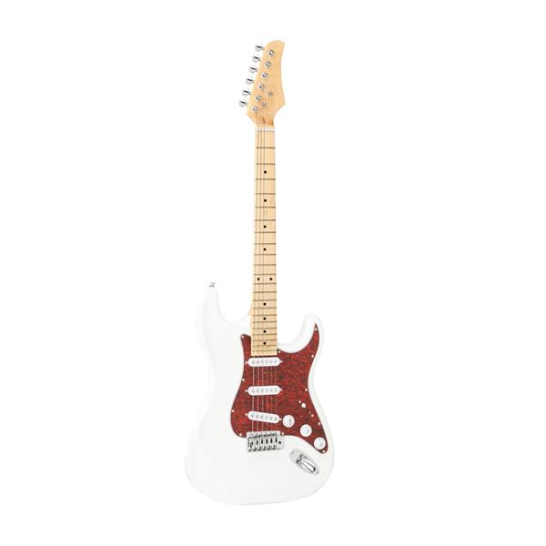 ST3 Stylish Pearl-shaped Pickguard Electric Guitar White & Red