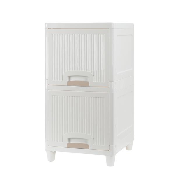 2-Tire Storage Cabinet with 2 Drawers Organizer Unit for Bathroom Bedroom