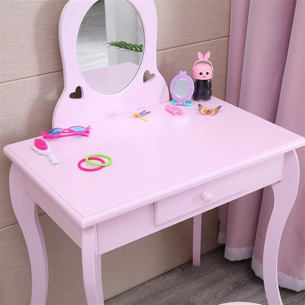 Children's Single Mirror Single Draw Curved Foot Dresser Purple