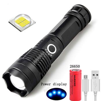 High-power 5 X5MM LED 20W 5V Micro USB Rechargeable Telescopic Zoom Flashlight Suitable For Camping, Climbing, Night Riding, Caving  Waterproof Rating IPX4