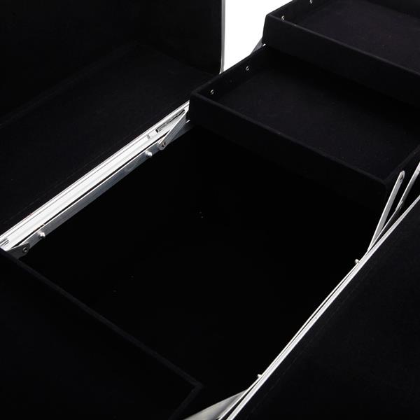 Portable Aluminum Makeup Storage Box with Keys White