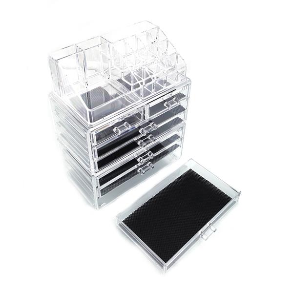 SF-1122-1 Cosmetics Storage Rack with 2 Small & 5 Large Drawers Transparent