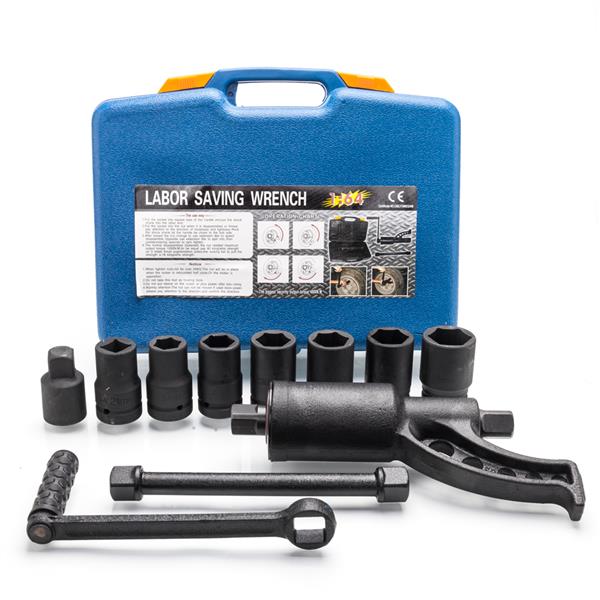 Heavy Duty Torque Multiplier Set Wrench Labor Saving 8ps Sockets Black