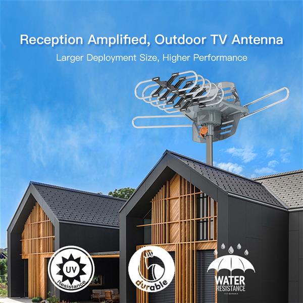 28-36dB 360° UV Dual-band Outdoor Antenna with Stand Black
