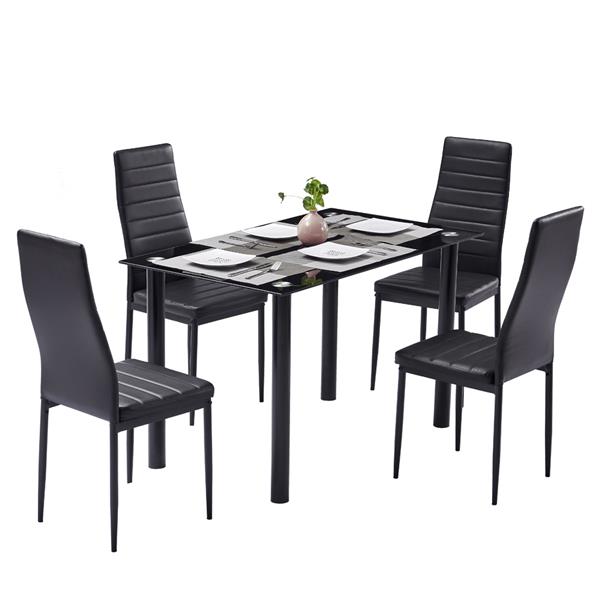 120*70*75CM DA154 Simple Round Tube Table Leg Table Black