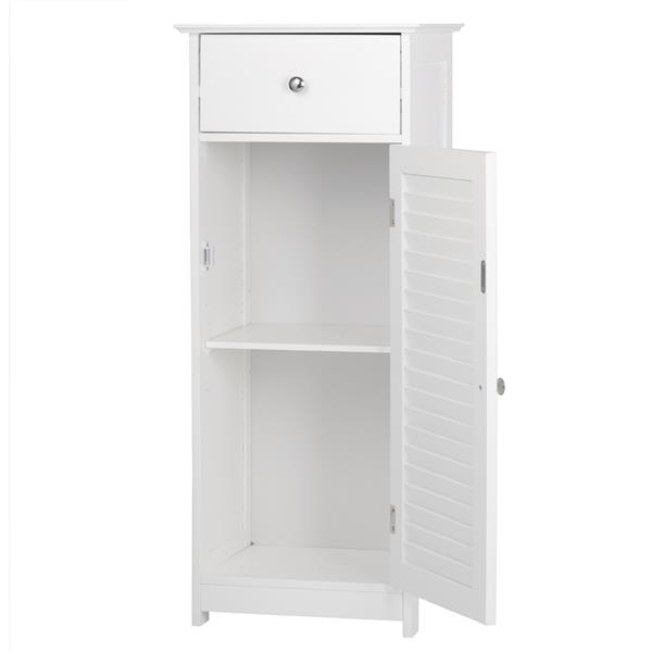 One Door & One Drawer Bathroom Cabinet White