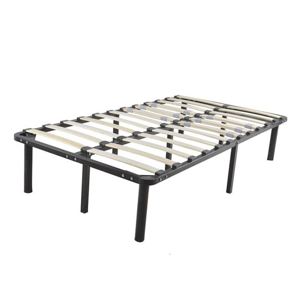 74*38*14 Wooden Bed Slat and Metal Iron Stand Twin Size Iron Bed Black