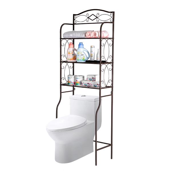 3 Tier Metal Over The Toilet Shelf-Coffee